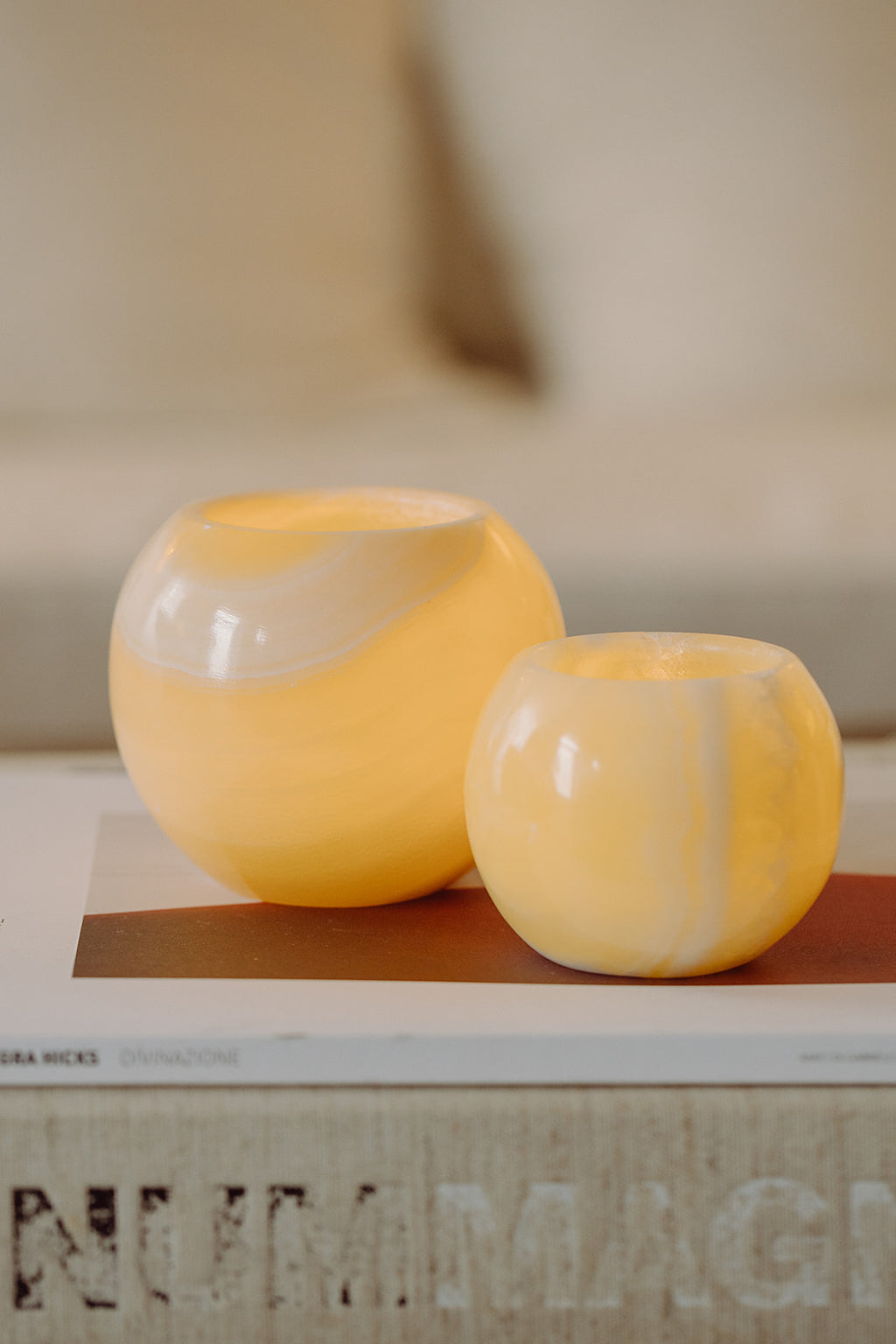 Egyptian Alabaster Candle Holder