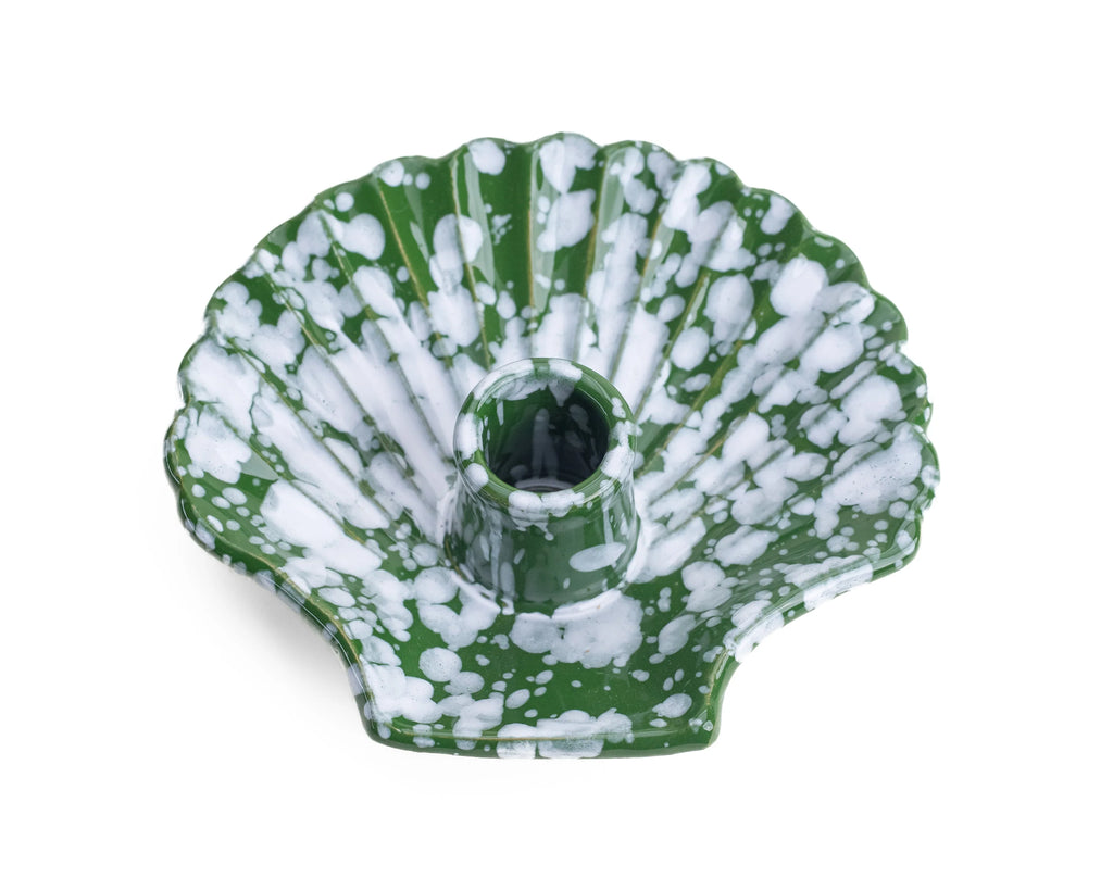 Concha Candle - Green with White