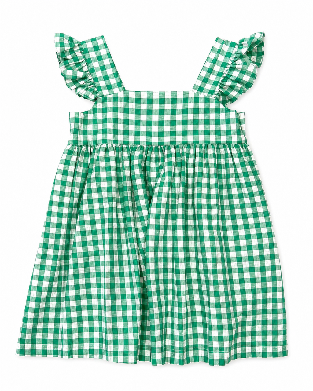 Jackie Babydoll Dress - Green Gingham