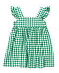 Jackie Babydoll Dress - Green Gingham
