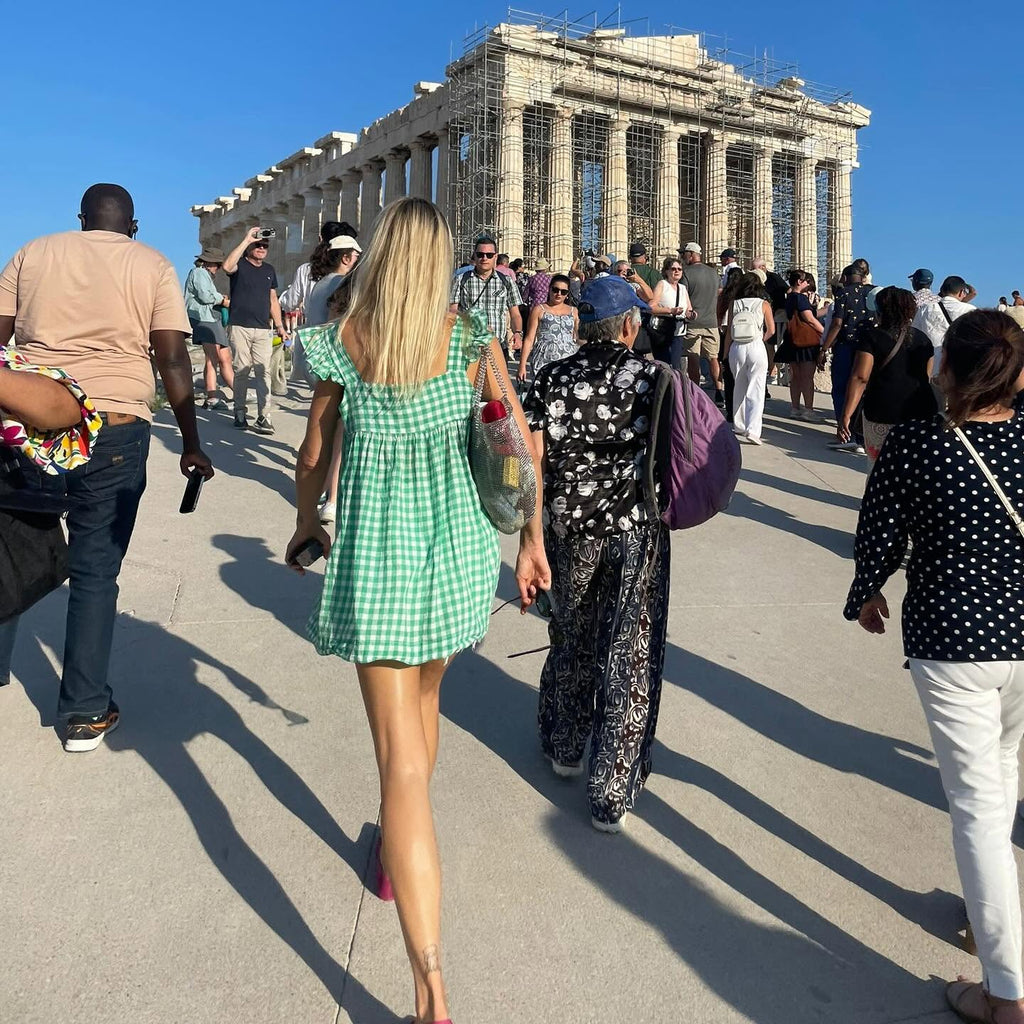 Jackie Babydoll Dress - Green Gingham