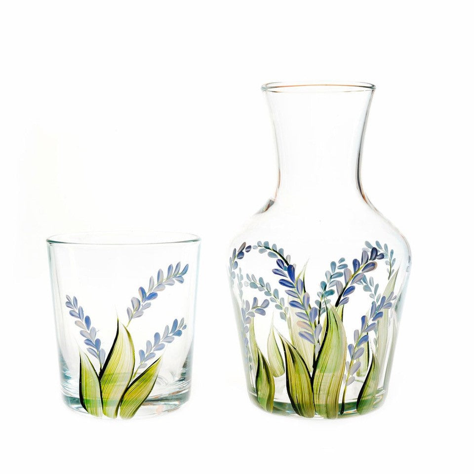 Petra Palumbo Sky Blue Lavender Carafe And Tumbler