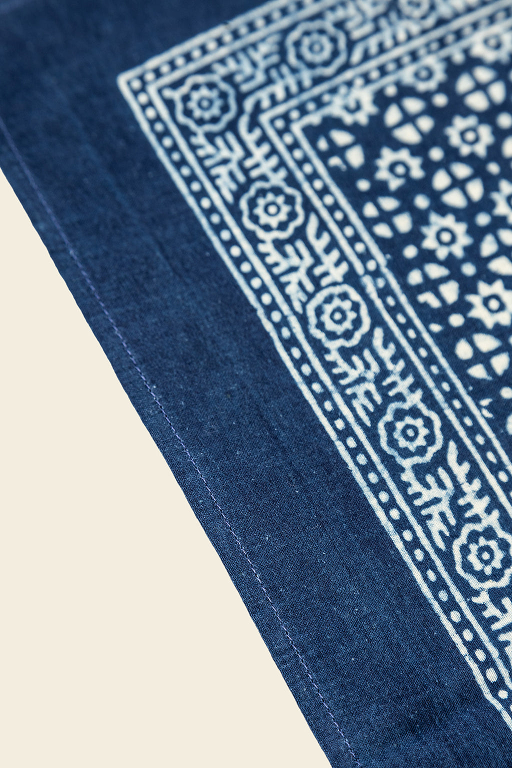 Indigo Block Print Napkin - Star
