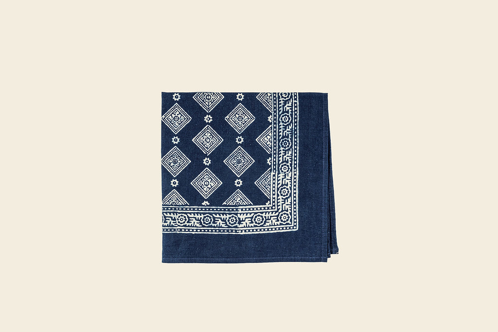 Indigo Block Print Napkin - Ajrak