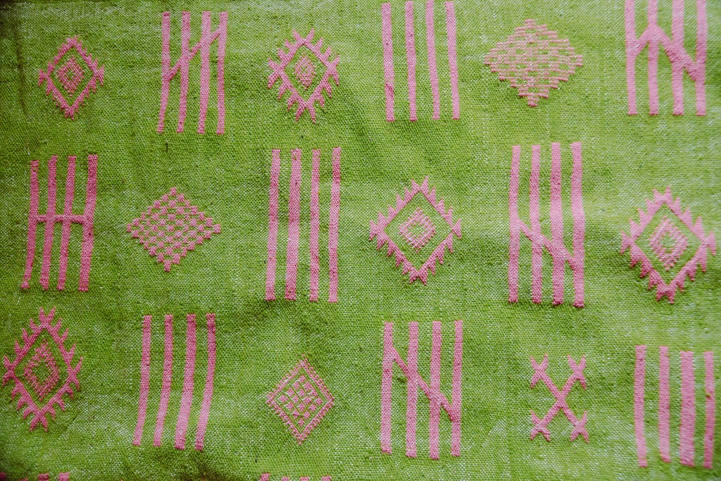 Moroccan Rug in Green and Pink