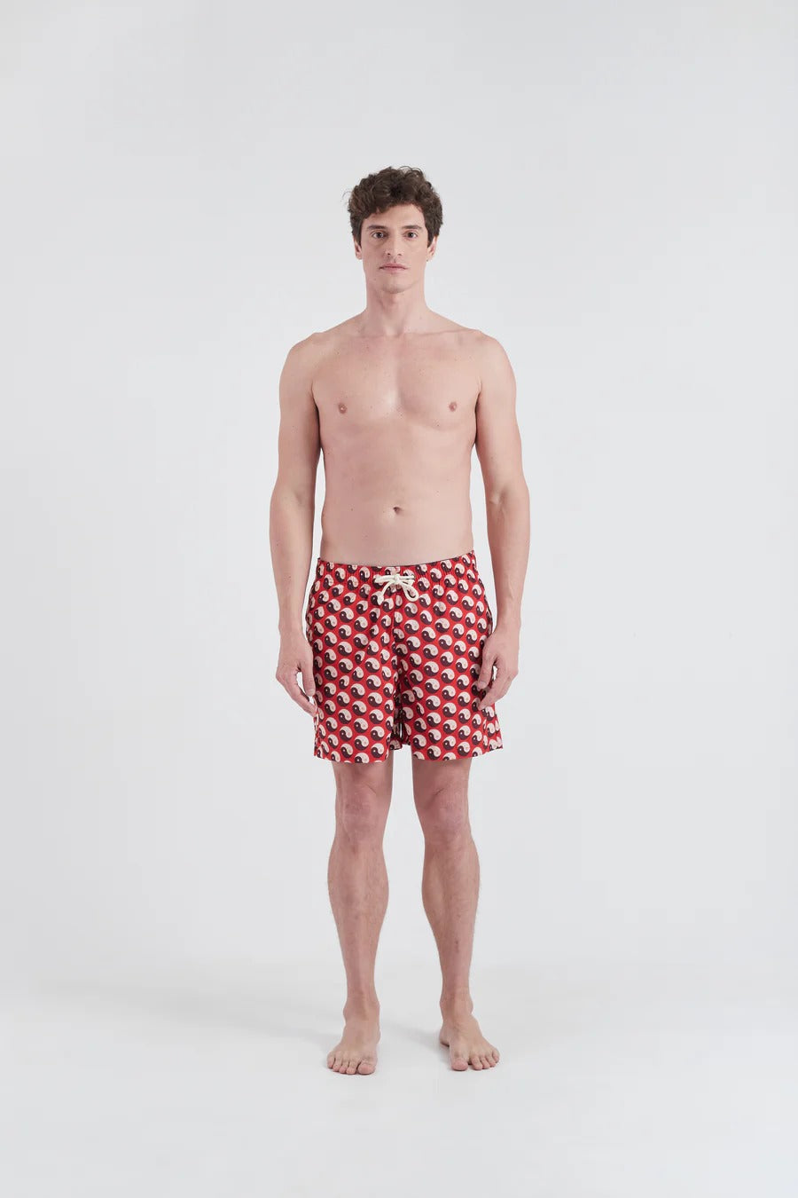 Yin and Out Swimming Trunks - Red