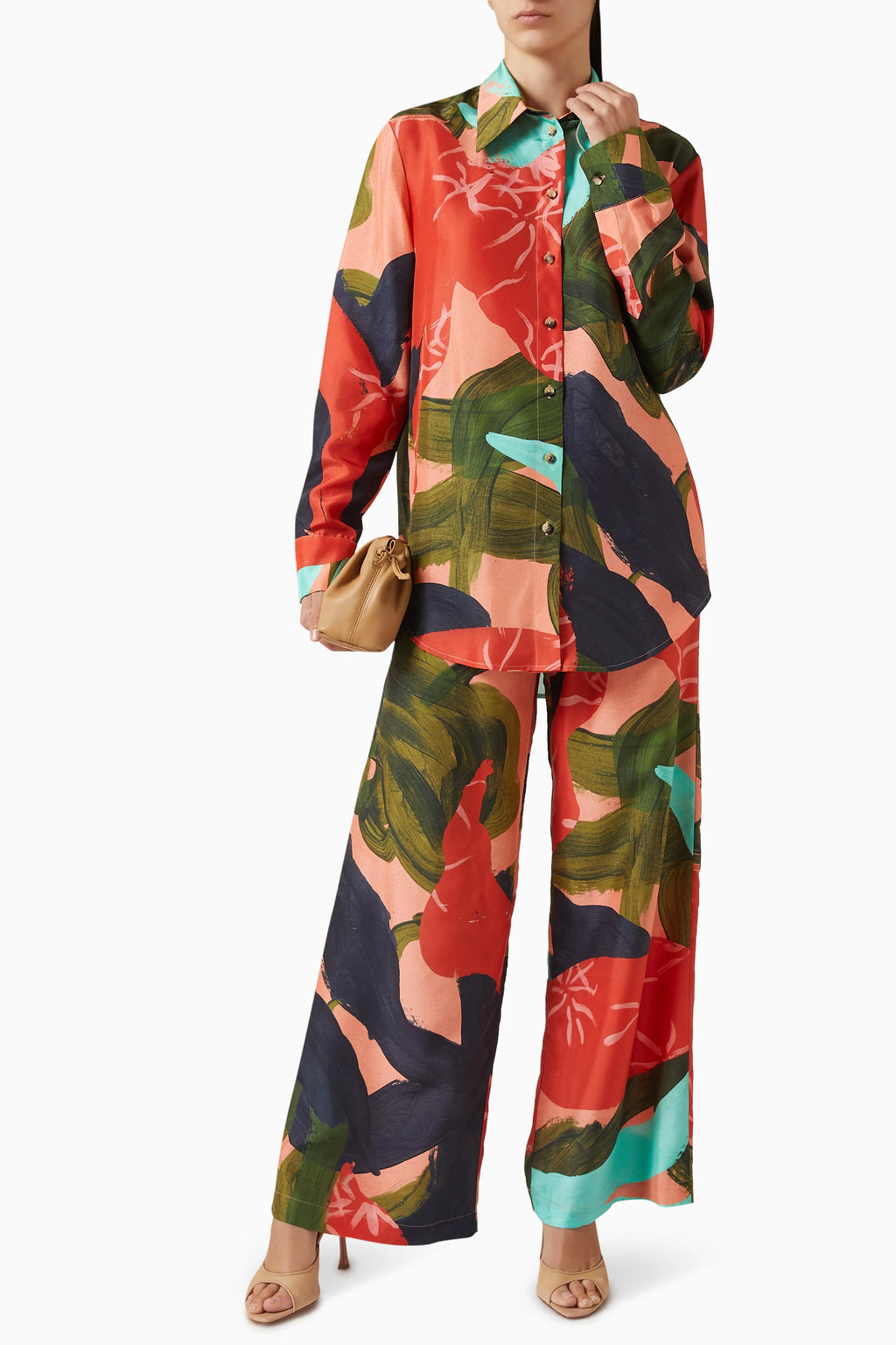 Hayling Silk Trouser - Hume Coral