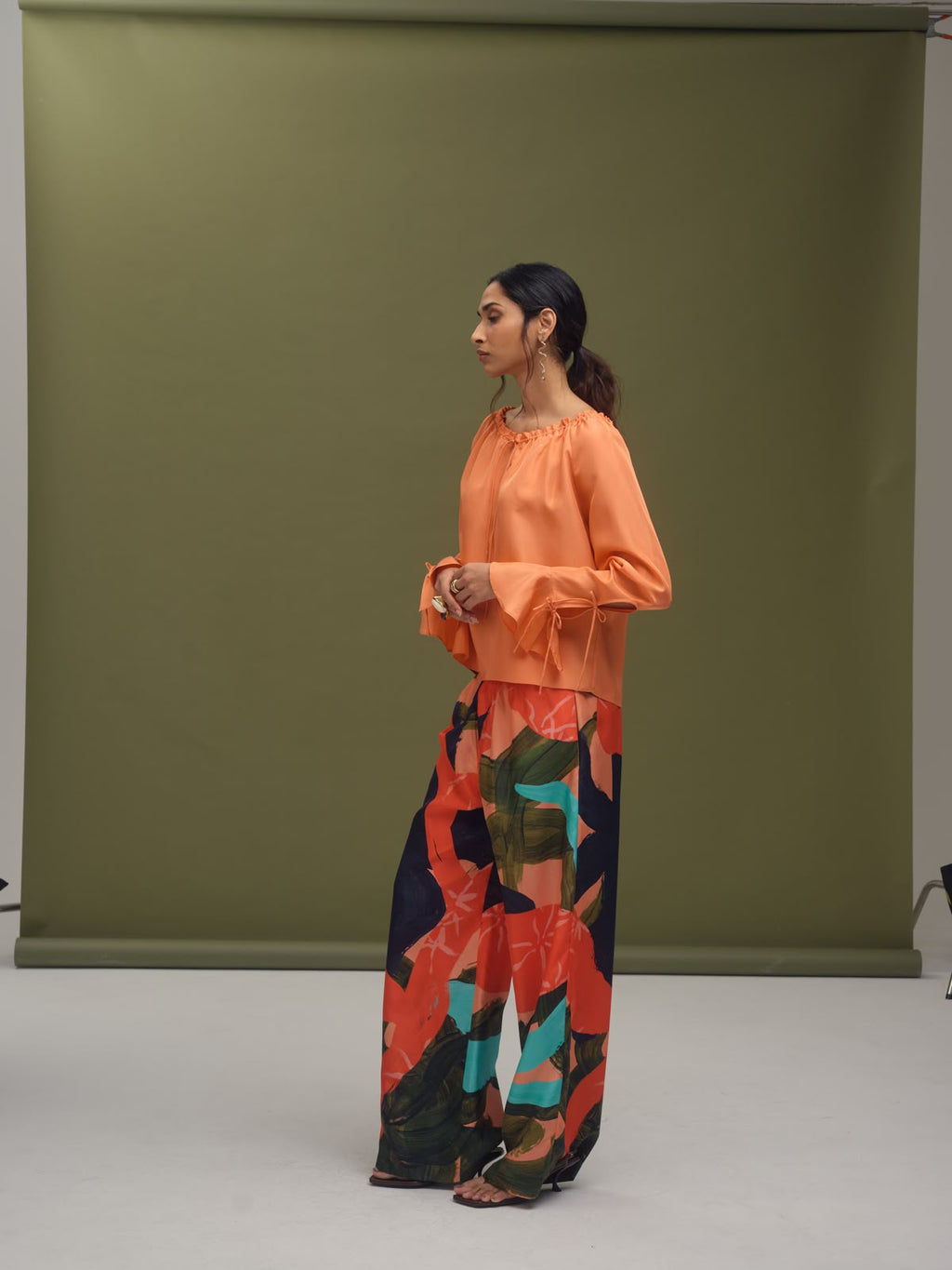 Hayling Silk Trouser - Hume Coral