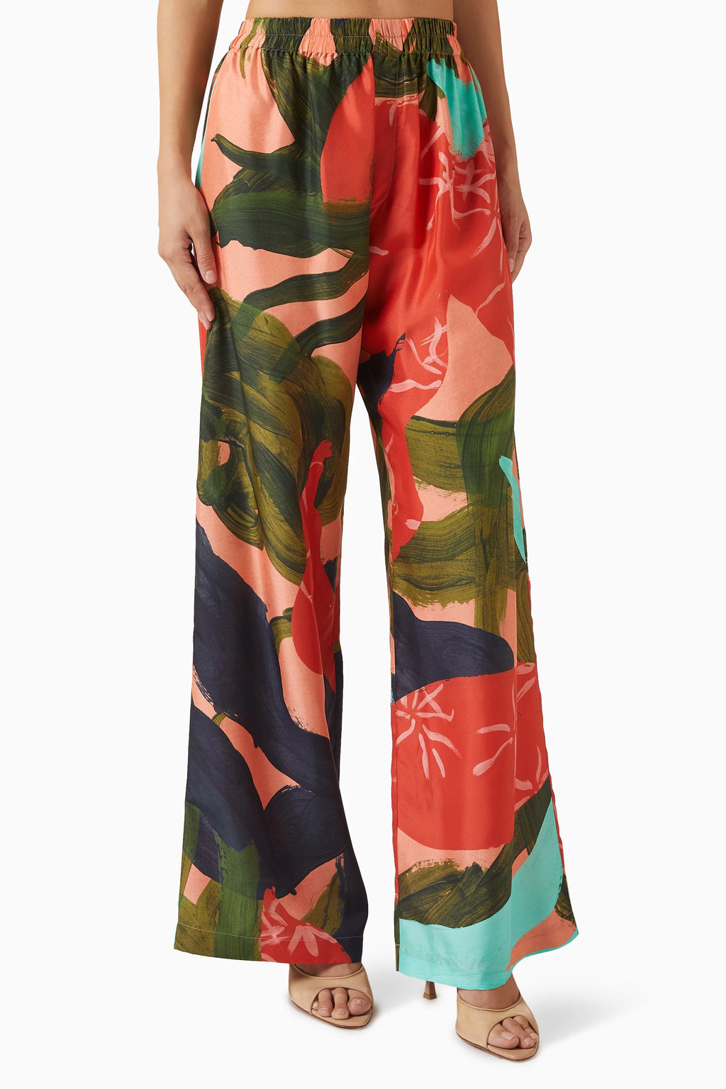 Hayling Silk Trouser - Hume Coral